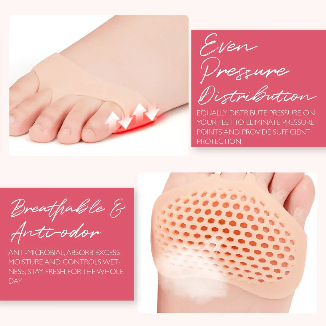 Life108 Forefoot Silicone Pain Relief Pads, Pack of 2