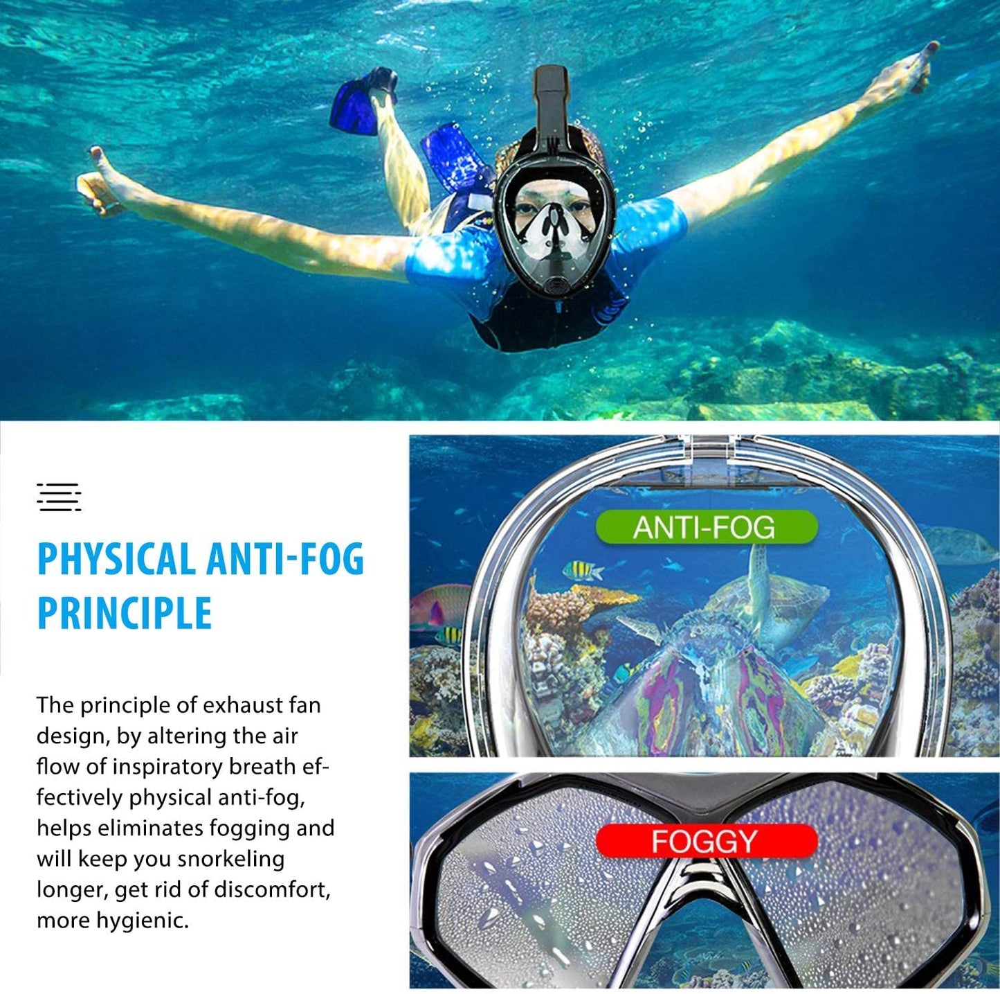 Life108 Full Face Anti Fog Snorkeling Mask